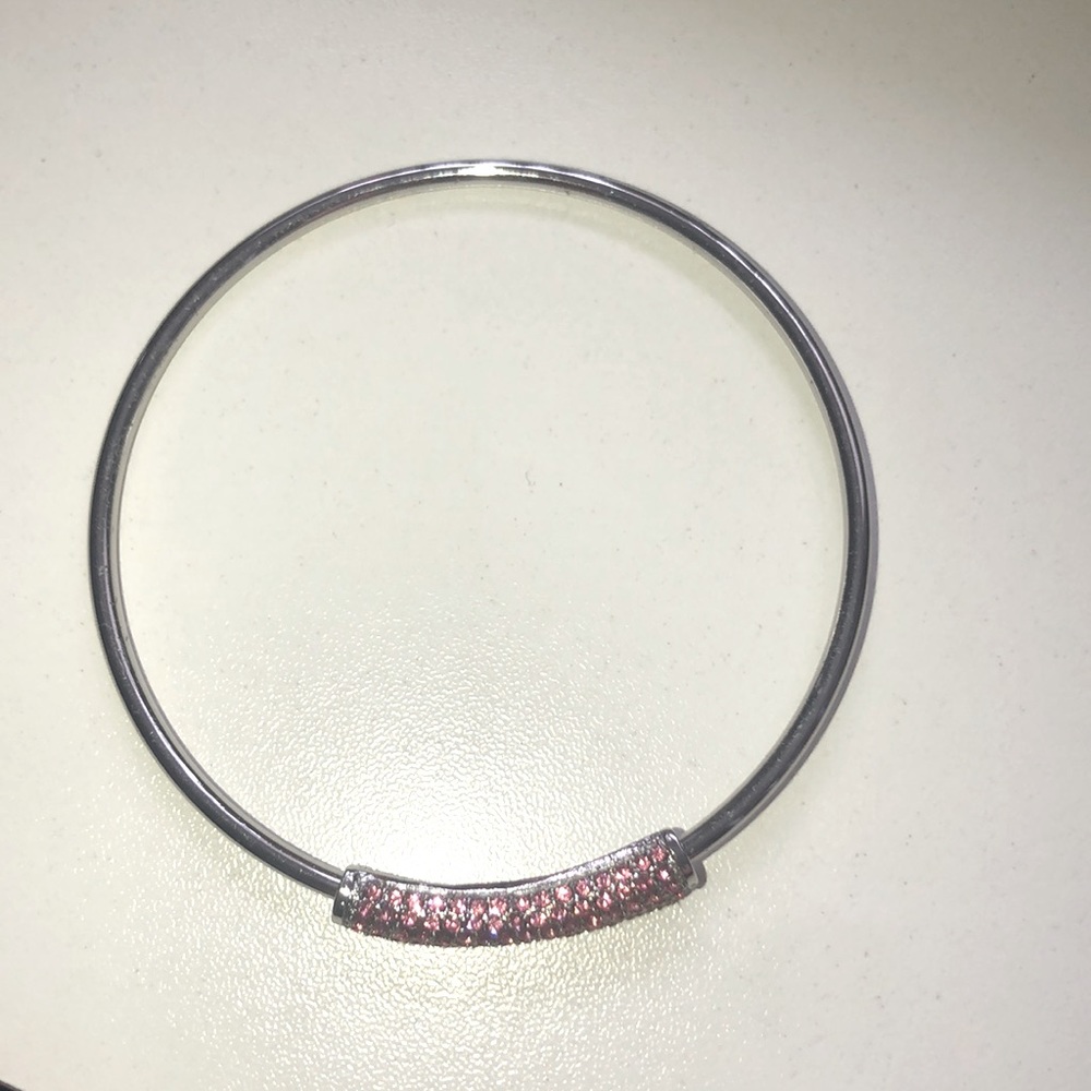 Silver and pink bangle NWOT